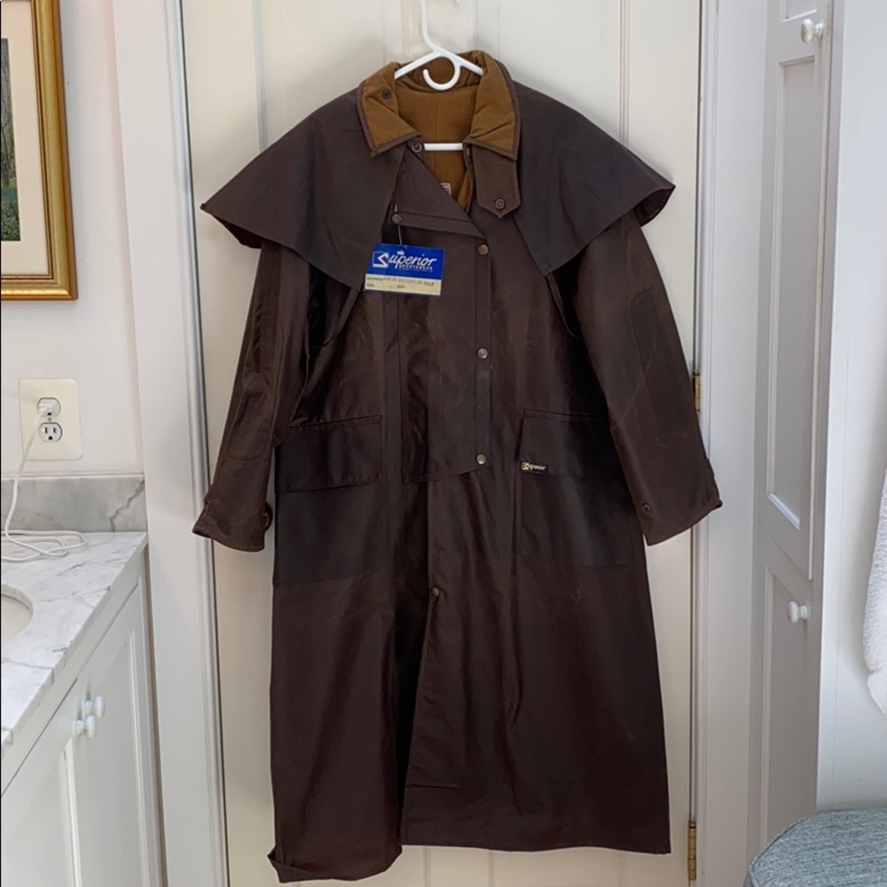 Unisex oil-cloth horseman’s coat by Superior, NWT!